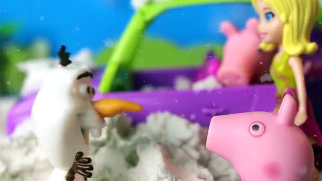 Peppa Pig George carro salvo pela Elsa Frozen Anna - DisneyKids Frozen Portugues Brasil [Parte 2]