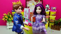GIANT Mal Surprise Egg Play Doh - Disney Descendants Barbie Disney Princess Mystery Minis Toys