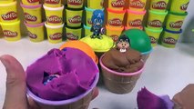 Play Doh Ice Cream Surprise Toys Learn Color Captain America Pj Mask Donald Duck Finger Family