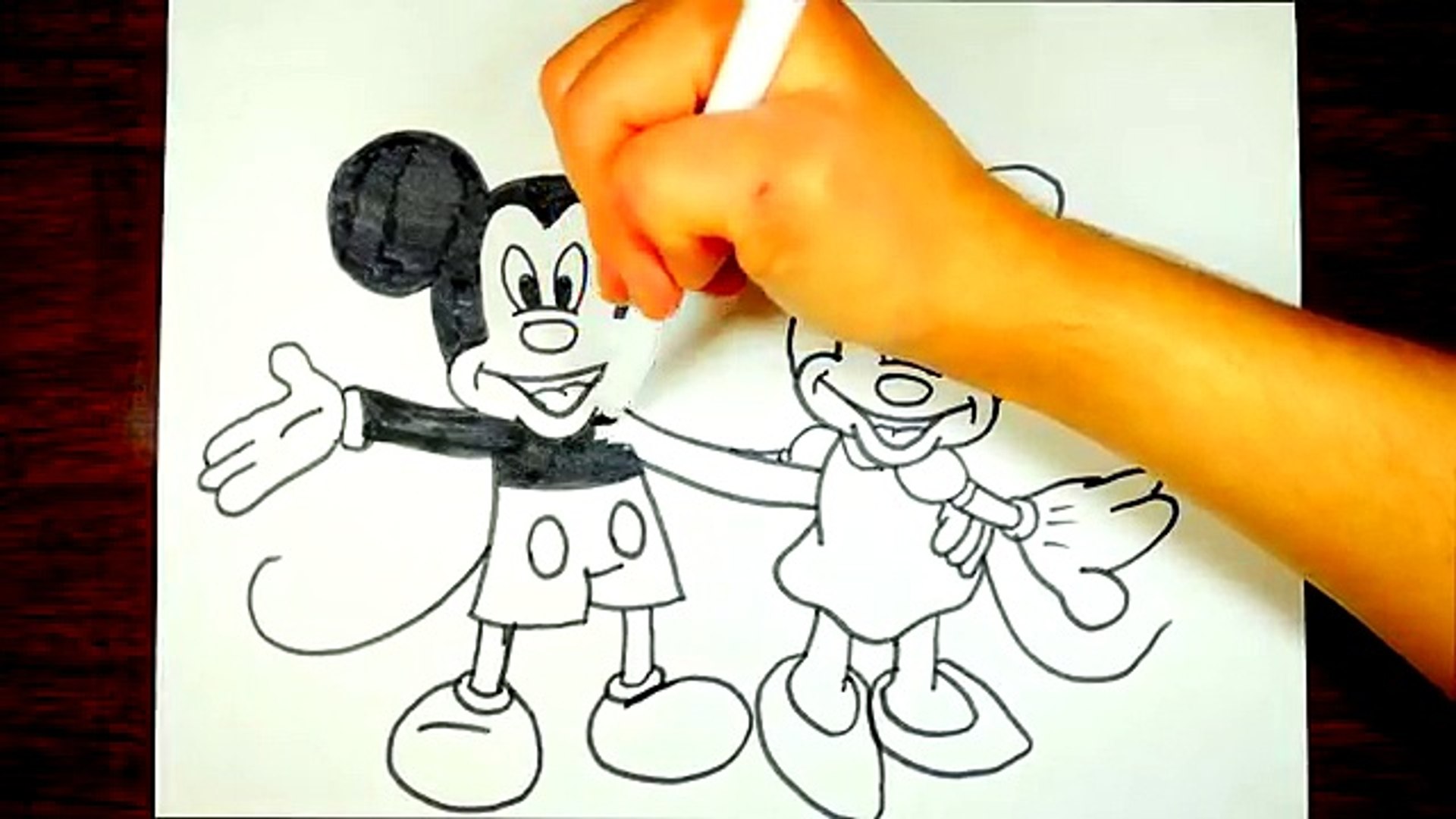 how to draw minnie mouse full body