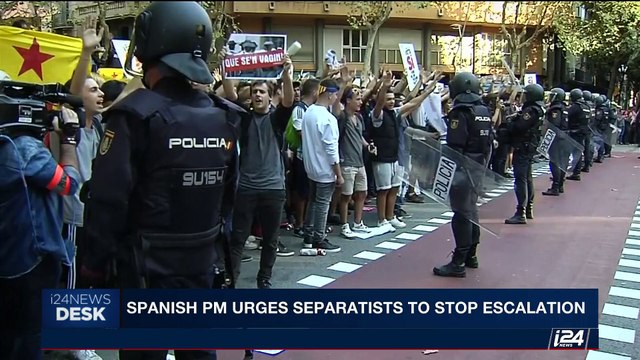 i24NEWS DESK | Spanish PM urges separatists to stop escalation | Wednesday, September 20th 2017