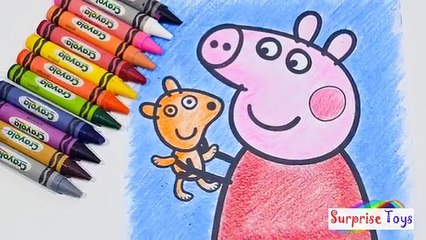 Скачать видео: Peppa Pig Coloring Pages Coloring Book Learn Coloring Peppa Pig Using Crayola Crayons Surprise Toys