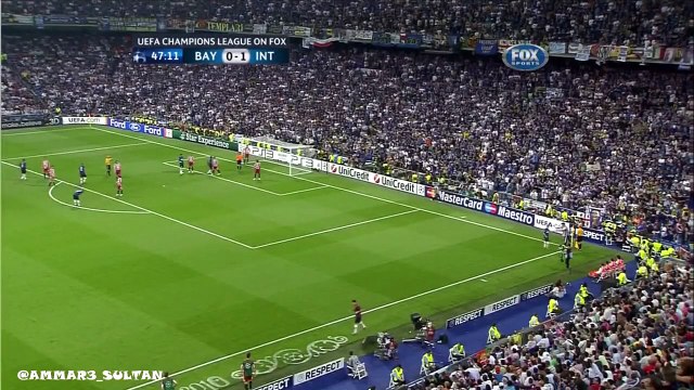 الشوط الثاني مباراة انتر ميلان و بايرن ميونيخ 2-0 نهائي دوري الابطال 2010