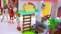 Schleich Girl Goes To Mega Bloks American Girl Nickis Horse Stables for Trail Ride - Honeyheartsc