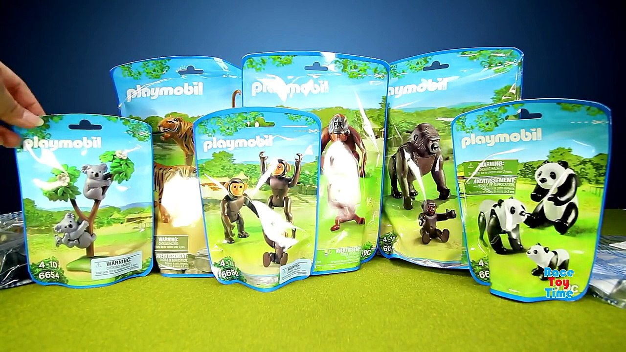 PLAYMOBIL Toy Wild Zoo Animals Collection For Kids - Tiger Panda Koala Gorilla
