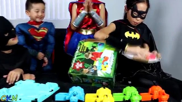 Superhero Hungry Hungry Hippos Games With Batman Superman Batgirl Wonder Woman Ckn Toys