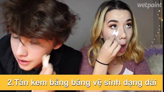 Muôn kiểu tán kem nền “bá đạo” của chị em.