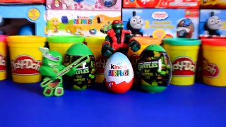 Play-doh Kinder surprise TMNT Surprise Eggs Cars Teenage Mutant Ninja Turtles Unwrapping WOW