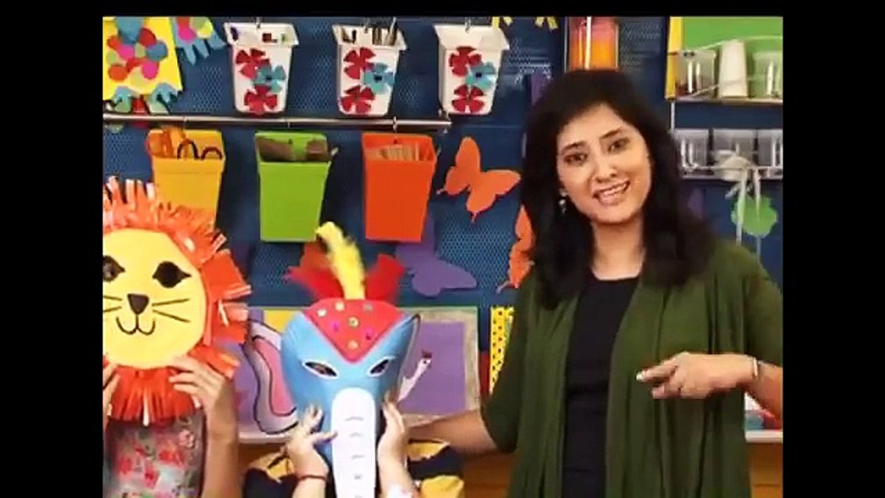 How to make Elephant Paper Plate Party Masks - Paper Art and Craft Ideas (English)