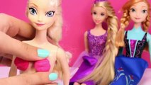 Frozen MERMAID Elsa and Anna Barbie Play Doh Dress Up Mermaids Dolls DisneyCarToys