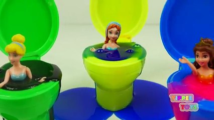 Disney Princess Inside Toy Toilet with Slime Surprise Toys for Kids