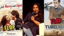 Vidya Balan REACTS On FLOP Films Jab Harry Met Sejal & Tubelight | Salman Khan Shahrukh Khan