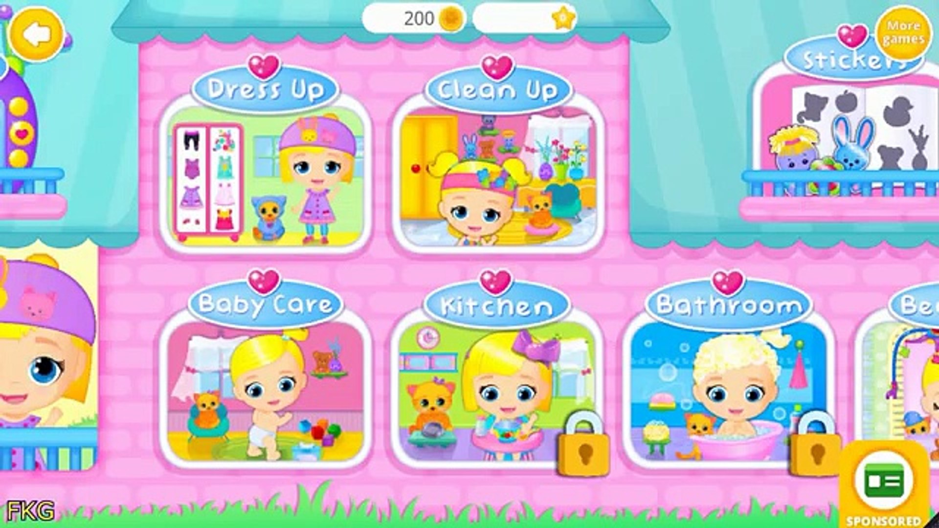 ⁣Little Baby and Pet Care - Lily & Kitty Baby Doll House - Fun Game for Kids Toddlers