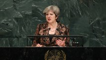 Theresa May issues strongly worded condemnation of Syria, North Korea and Myanmar at UN