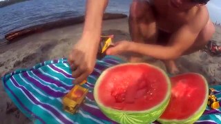 Toy Trucks in Watermelon Boats