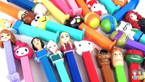 Learn Colors with 20  PEZ Candy Dispensers / Disney, Sanrio, Scooby Doo, TMNT / TUYC JR