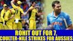 India vs Australia 2nd ODI : Rohit Sharma fails again, Coulter – Nile Strikes | Oneindia News