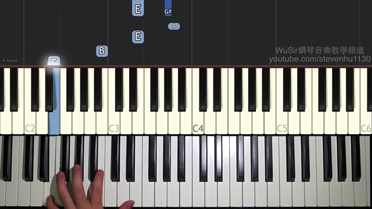 ［鋼琴教學］ 天空之城 in A minor 「右手＋左手＋雙手 慢速版」
