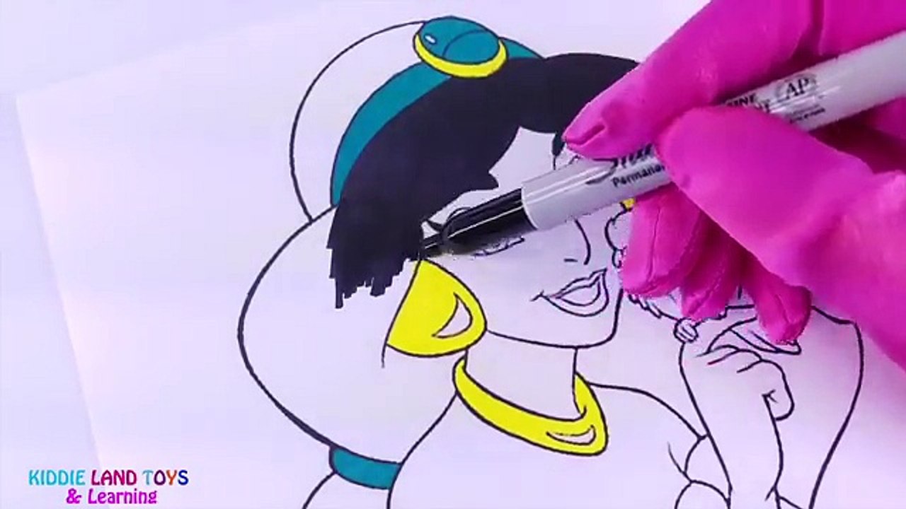 Princess Jasmine Coloring Page! Fun Disney Aladdin Coloring Activity for Kids Toddlers Children