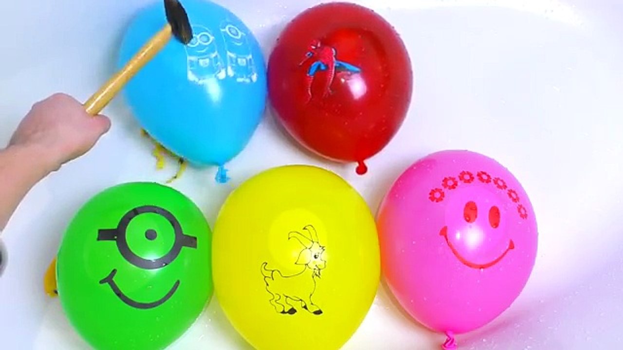 Finger Family Song with wet Balloons Learn Numbers learn to count | Nursery Rhymes for babies