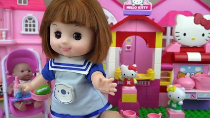 Hello Kitty block kitchen and Baby Doll house toys play