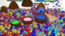 3D Chocolate Surprise Eggs Ball Pit Show For Kids | Learn Colours & Sizes