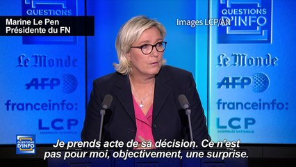 FN: Marine Le Pen "respecte" la décision de Philippot