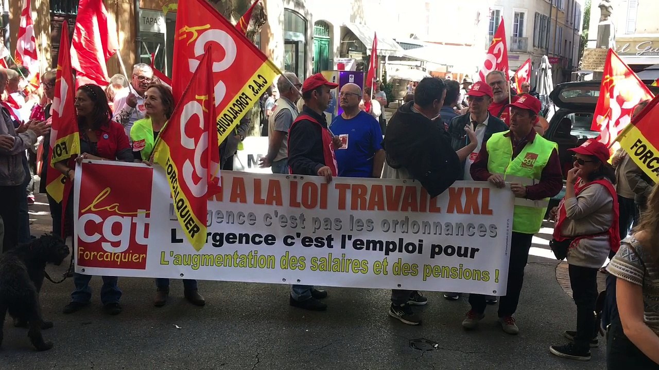 Les lycéens en tête de la manifestation de Manosque