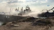 Kartal Sahilinde Demirli İcralık Gemide Yangın Çıktı