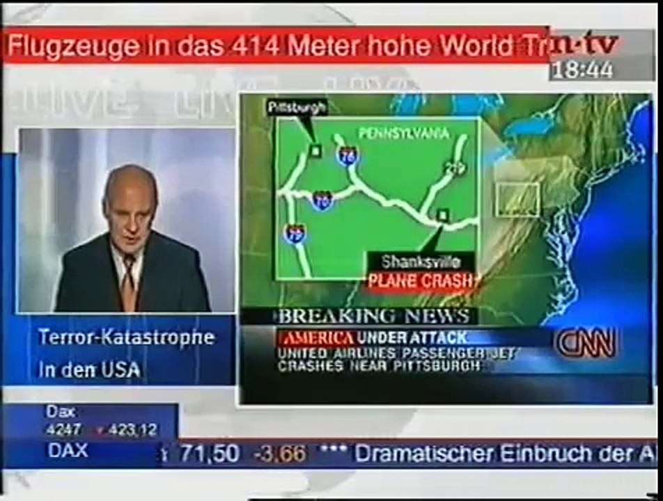 11. September 2001: n-tv Live-Nachrichten von 18:34 Uhr bis 19:00 Uhr vom 11.09.2001