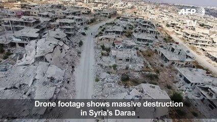 Drone footage shows destruction in Syria’s Daraa