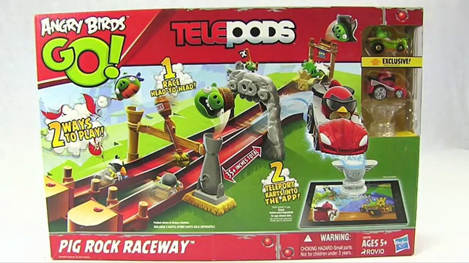 angry birds go telepods pig rock raceway