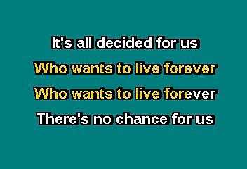 Queen - Who want to live forever (Karaoke)