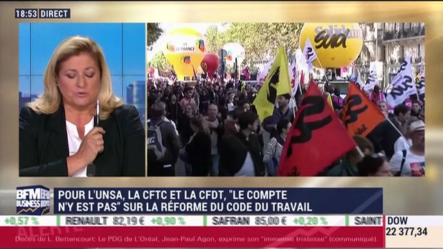 Réforme du code du travail: Pour l'UNSA, la CFDT et la CFTC, le compte n'y est pas - 21/09