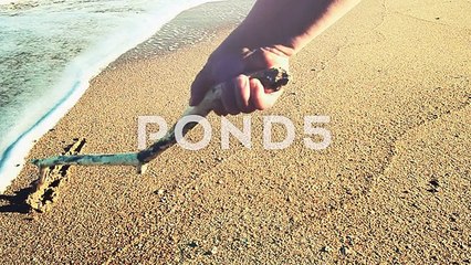 The Word The Beach On Sand. Beach.