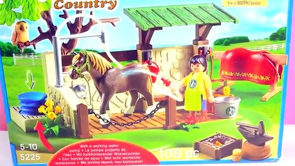 Playmobil Country Palomino Horse Rider, Tack and Stall Playset Unboxing Toy Video Honeyhea