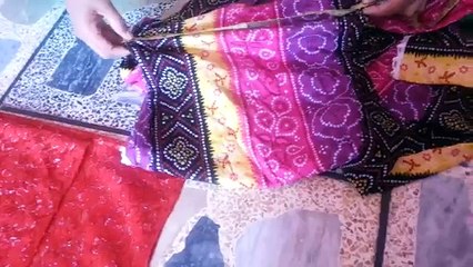 How to cut front side open gown having A line shape closed slits