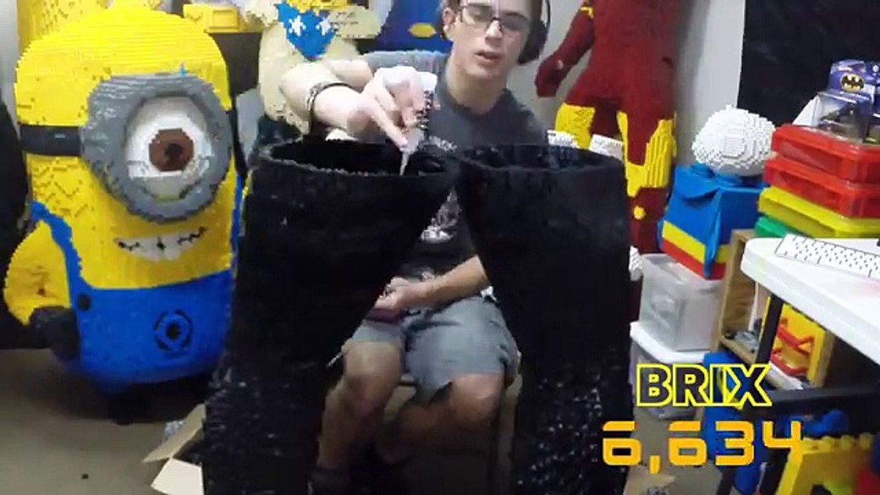 Life-Size Lego Darth Vader Time Lapse Build!!