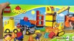 LEGO DUPLO BIG CONSTRUCTION SITE WITH MIGHTY MACHINES BULLDOZER A CRANE & DUMP TRUCK AND WORKERS