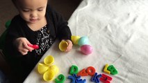 Learns ABC Phonics Alphabets opening plastic surprise eggs and ABC song