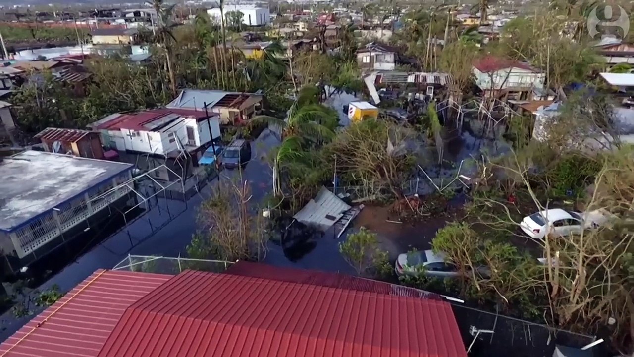 Les dégâts de Porto Rico vus de Drone après l'ouragan Maria
