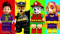 Paw Patrol Transforms into The LEGO Batman Movie Charers - Finger Family Nursery Rhymes Fun