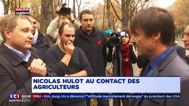 Manifestation sur les Champs-Elysées : Nicolas Hulot fait une visite surprise aux agriculteurs (Vidéo)