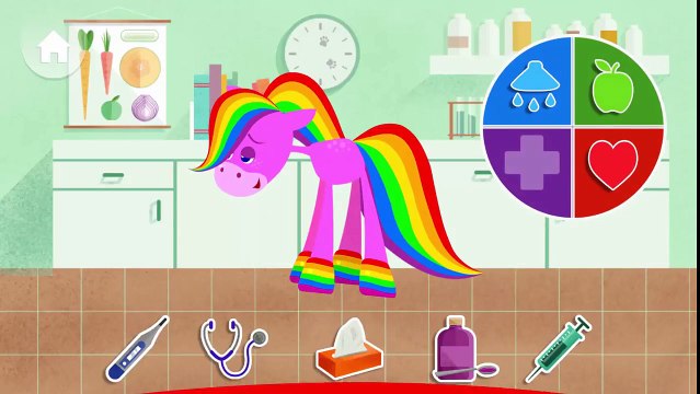 My Pet Rainbow Horse Kids Games Funny Baby Pony Care Doctor, Feed, Bath and Play