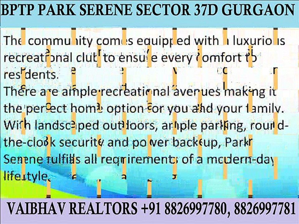 Bptp Park Serene 2 BHK Tower No. F,J,only 14880 Sqft in Gurgaon 8826997780