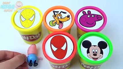 Tải video: Сups Stacking Toys Play Doh Clay Peppa Pig Spiderman Mickey Mouse Pluto the Pup Disney