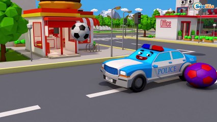 Eğitici çizgi filmi Kamyon MAX Top Oynamak Hızlı Arabalarla Dolaşıyor şehirde