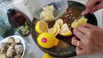 Apple Vinegar, Garlic, Ginger, Honey, & Lemon