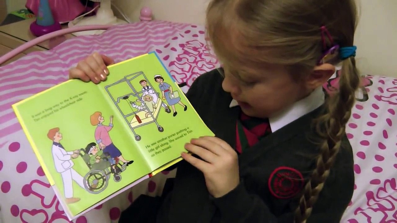 Macy reads Topsy and Tim Go to Hospital