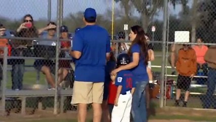 Soldier Surprises Children at Lamar Little League Game in Richmond